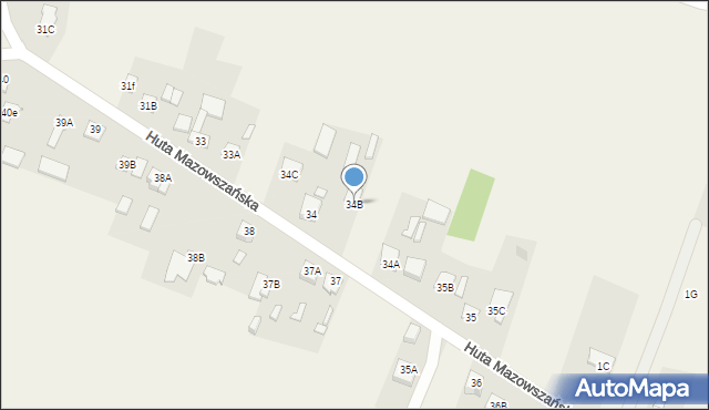 Mazowszany, Mazowszany, 34B, mapa Mazowszany