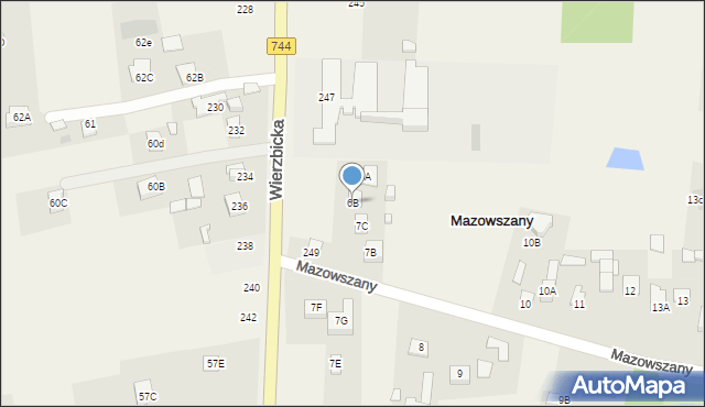 Mazowszany, Mazowszany, 6B, mapa Mazowszany