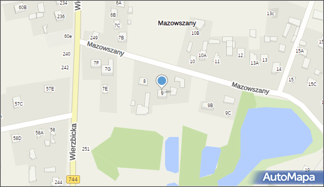 Mazowszany, Mazowszany, 9, mapa Mazowszany