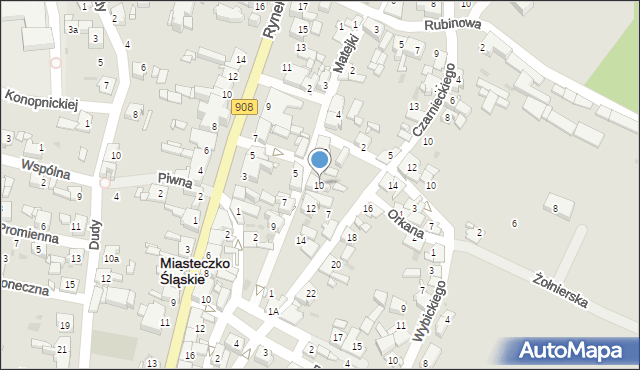Miasteczko Śląskie, Matejki Jana, 10, mapa Miasteczko Śląskie