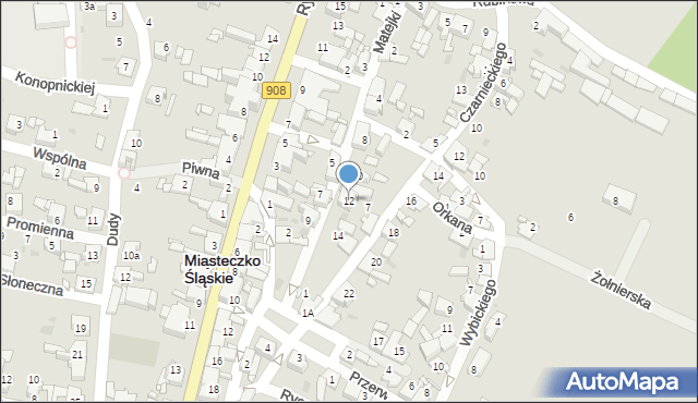 Miasteczko Śląskie, Matejki Jana, 12, mapa Miasteczko Śląskie