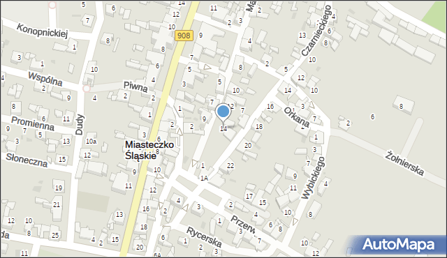 Miasteczko Śląskie, Matejki Jana, 14, mapa Miasteczko Śląskie
