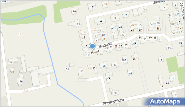 Michałów-Grabina, Magnolii, 13, mapa Michałów-Grabina