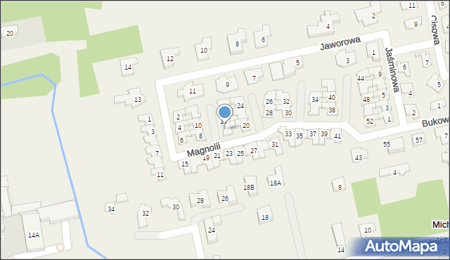 Michałów-Grabina, Magnolii, 18, mapa Michałów-Grabina