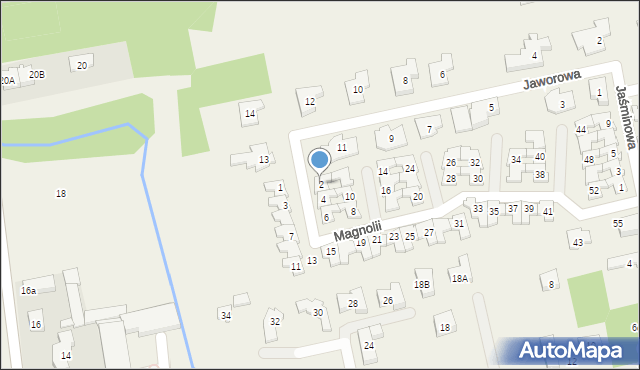 Michałów-Grabina, Magnolii, 2, mapa Michałów-Grabina
