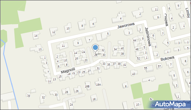 Michałów-Grabina, Magnolii, 28, mapa Michałów-Grabina