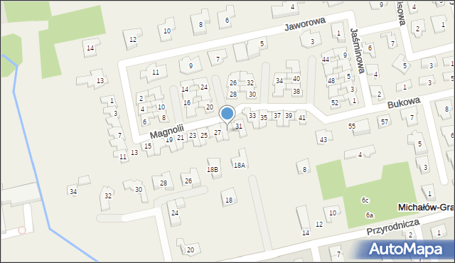 Michałów-Grabina, Magnolii, 29, mapa Michałów-Grabina