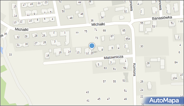 Michałowice, Malownicza, 10, mapa Michałowice