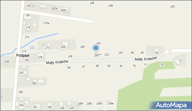 Michałowice, Mały Kraków, 104, mapa Michałowice