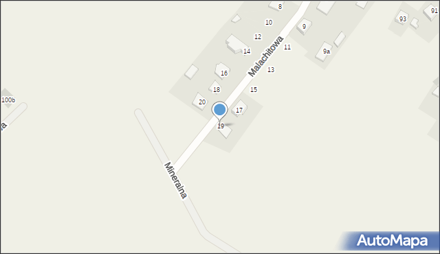 Miedziana Góra, Malachitowa, 19, mapa Miedziana Góra