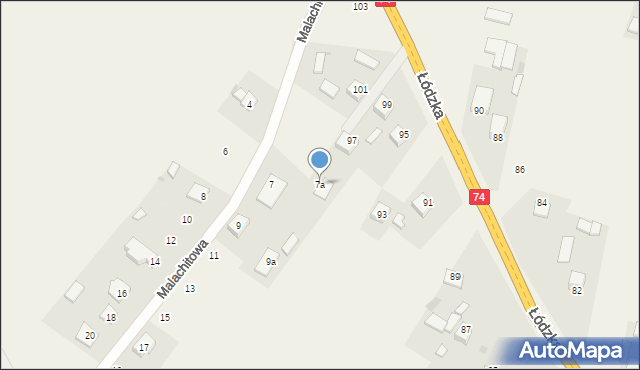 Miedziana Góra, Malachitowa, 7a, mapa Miedziana Góra