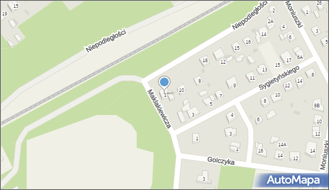 Międzyborów, Maklakiewicza, 1, mapa Międzyborów