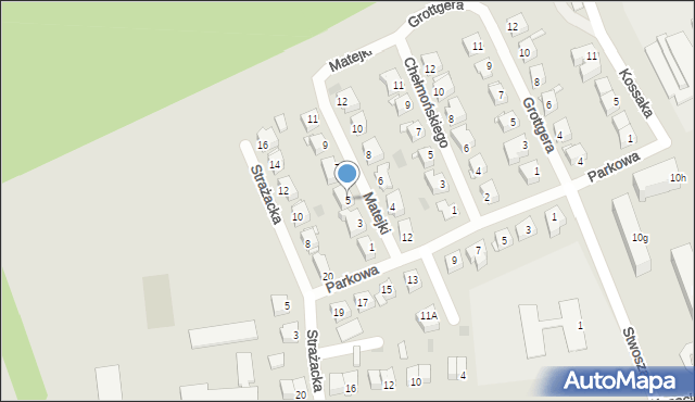 Międzyrzec Podlaski, Matejki Jana, 5, mapa Międzyrzec Podlaski