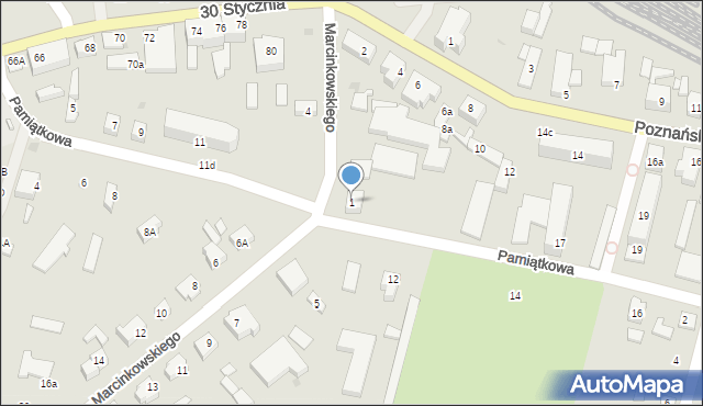 Międzyrzecz, Marcinkowskiego, 1, mapa Międzyrzecz