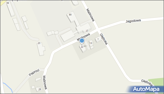 Międzyświeć, Malinowa, 11, mapa Międzyświeć