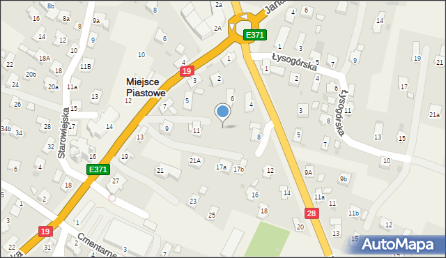 Miejsce Piastowe, Markiewicza Bronisława, bł. ks., 10, mapa Miejsce Piastowe