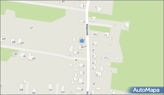 Mielec, Majowa, 14, mapa Mielca