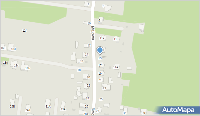 Mielec, Majowa, 15, mapa Mielca