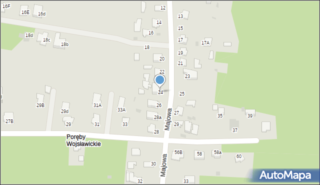 Mielec, Majowa, 24, mapa Mielca