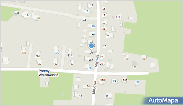 Mielec, Majowa, 26, mapa Mielca