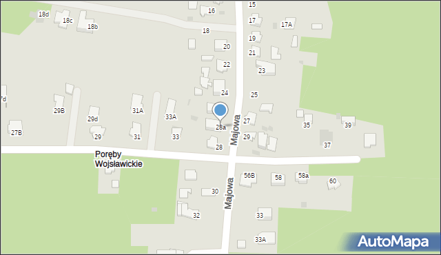 Mielec, Majowa, 28a, mapa Mielca