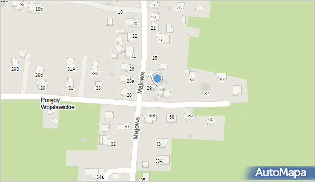 Mielec, Majowa, 29A, mapa Mielca