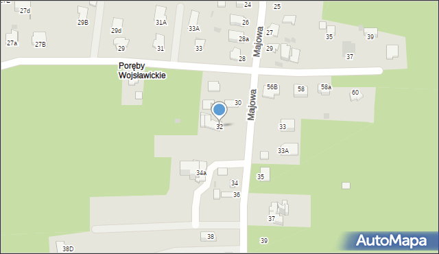 Mielec, Majowa, 32, mapa Mielca