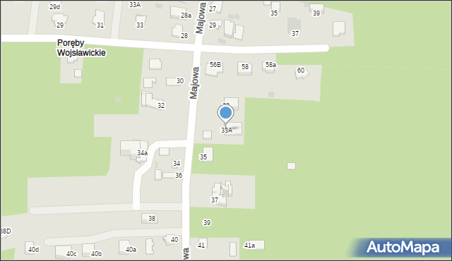 Mielec, Majowa, 33A, mapa Mielca
