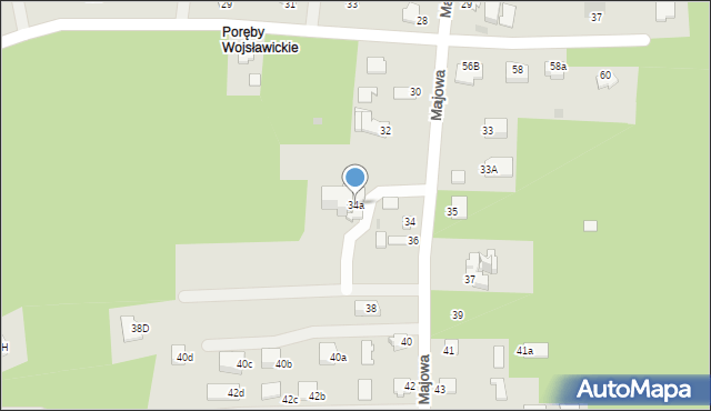 Mielec, Majowa, 34a, mapa Mielca