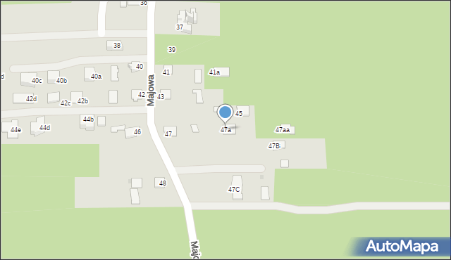Mielec, Majowa, 47a, mapa Mielca
