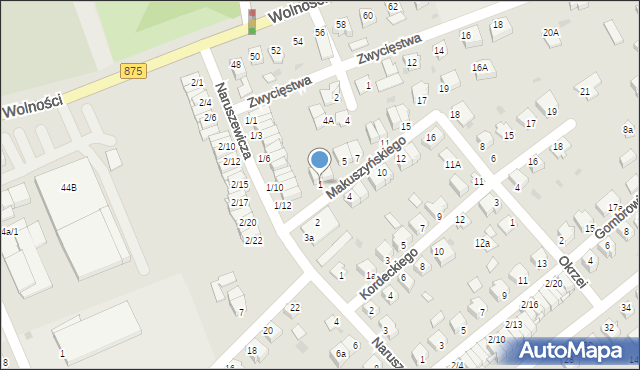 Mielec, Makuszyńskiego Kornela, 1, mapa Mielca