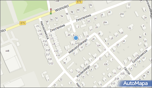 Mielec, Makuszyńskiego Kornela, 7, mapa Mielca