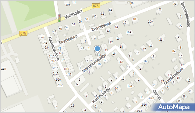 Mielec, Makuszyńskiego Kornela, 9, mapa Mielca