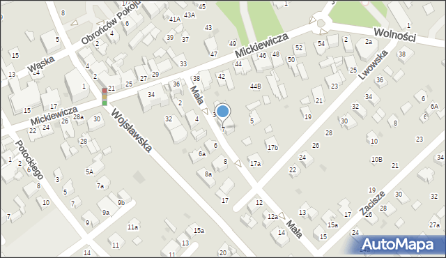 Mielec, Mała, 7, mapa Mielca