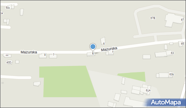 Mielec, Mazurska, 5, mapa Mielca