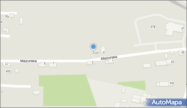 Mielec, Mazurska, 8, mapa Mielca