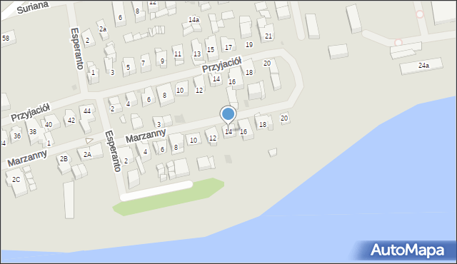 Mielno, Marzanny, 14, mapa Mielno