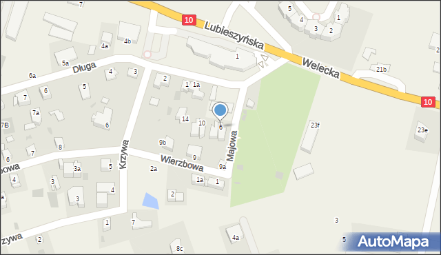 Mierzyn, Majowa, 6, mapa Mierzyn