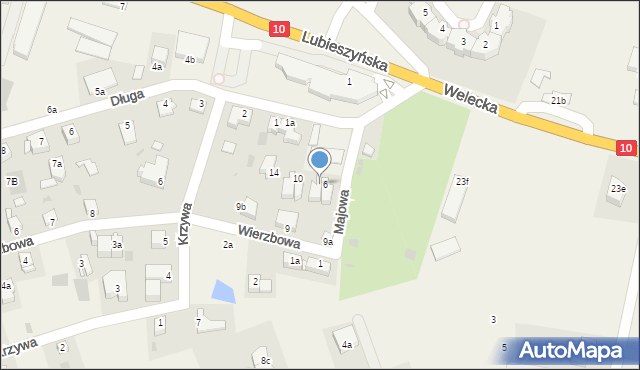 Mierzyn, Majowa, 8, mapa Mierzyn