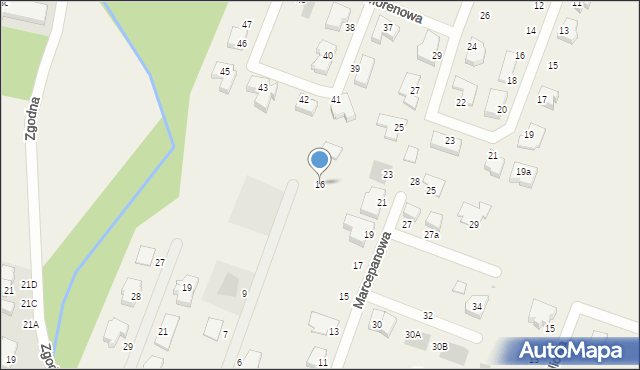 Mierzyn, Malownicza, 16, mapa Mierzyn