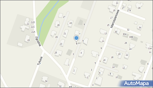 Mierzyn, Malownicza, 5, mapa Mierzyn