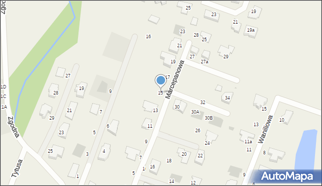 Mierzyn, Marcepanowa, 15, mapa Mierzyn