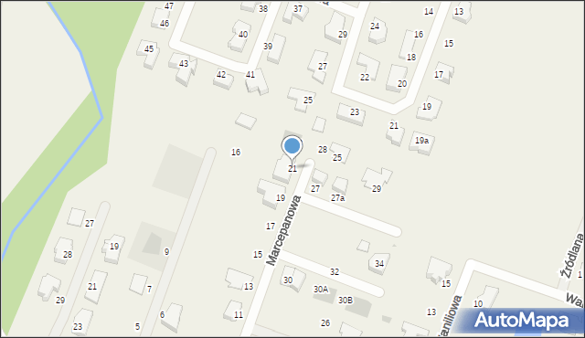 Mierzyn, Marcepanowa, 21, mapa Mierzyn