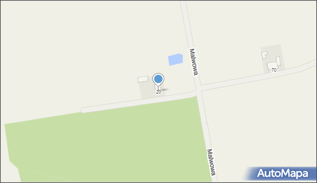 Mierzynek, Malwowa, 20, mapa Mierzynek