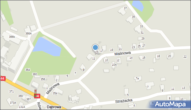 Mikołów, Malinowa, 13, mapa Mikołów