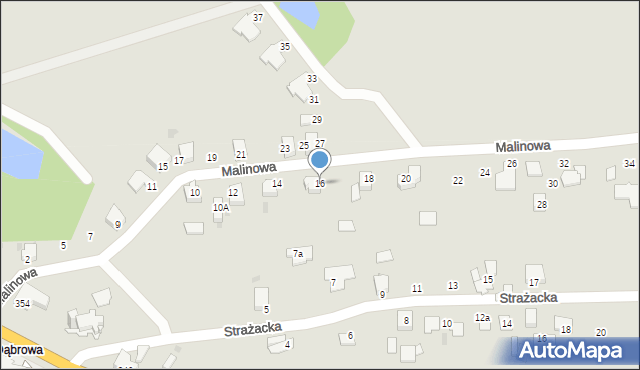 Mikołów, Malinowa, 16, mapa Mikołów