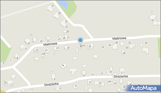 Mikołów, Malinowa, 18, mapa Mikołów