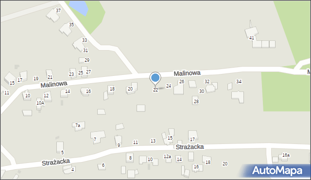 Mikołów, Malinowa, 22, mapa Mikołów