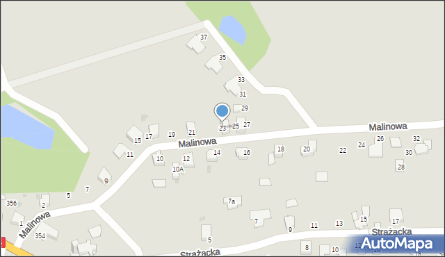Mikołów, Malinowa, 23, mapa Mikołów