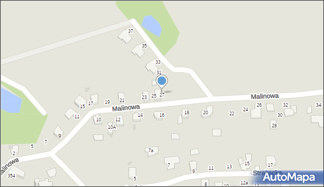 Mikołów, Malinowa, 27, mapa Mikołów